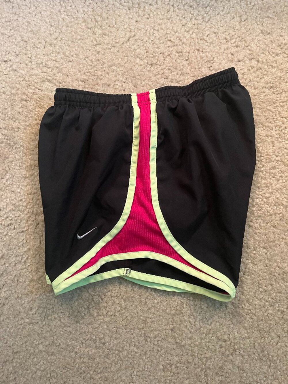Nike Tempo Athletic Shorts • Size X-Small • Black / Pink / Yellow